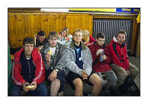 Selbst beim Warten in der Gipfelstation...
