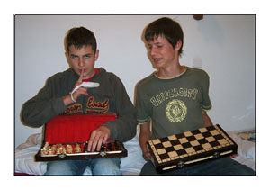 Die Finalisten des Schachturniers