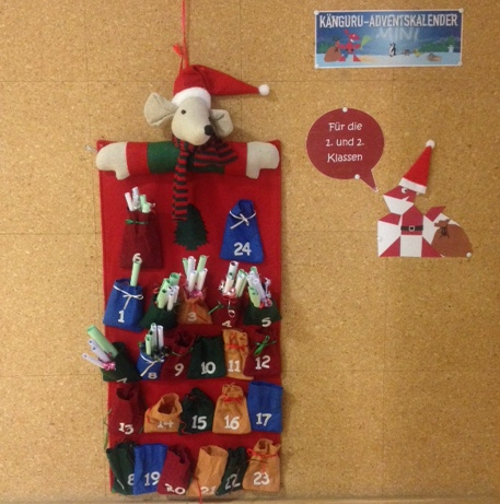 Känguru-Adventskalender mini an der Grundschule Taufkirchen (Vils)